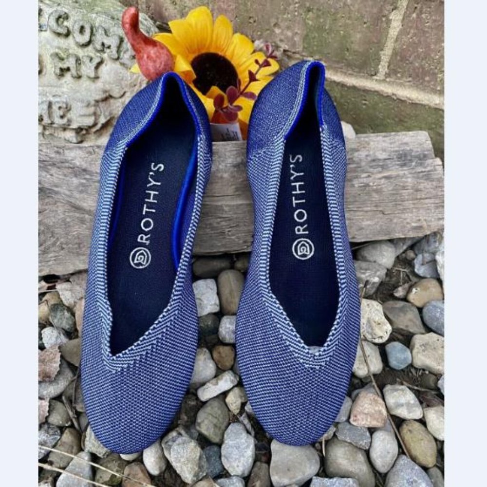 ROTHYS Women’s Retired The Flat Indigo Round Toe Flats Size US 8 - Picture 2 of 7